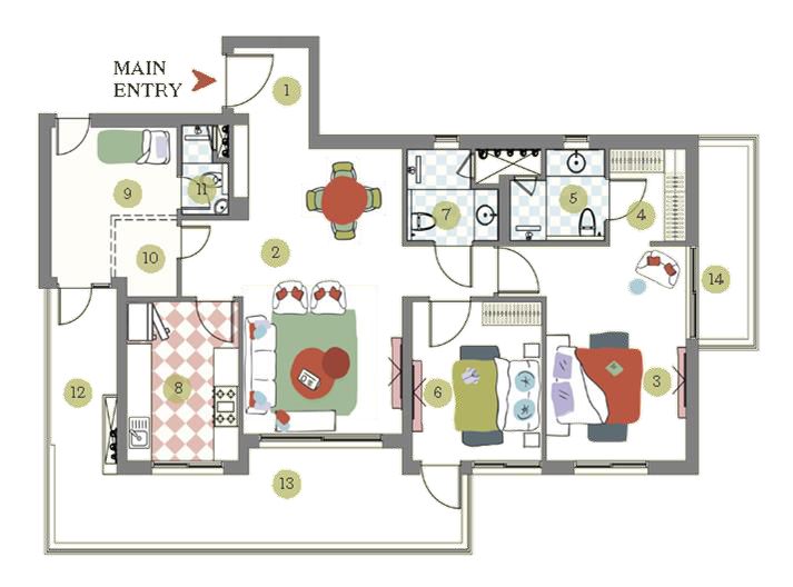 2 BHK floor plan - blurred preview